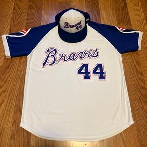New Era Atlanta Braves 44 Snap Back hat and jersey Size Large